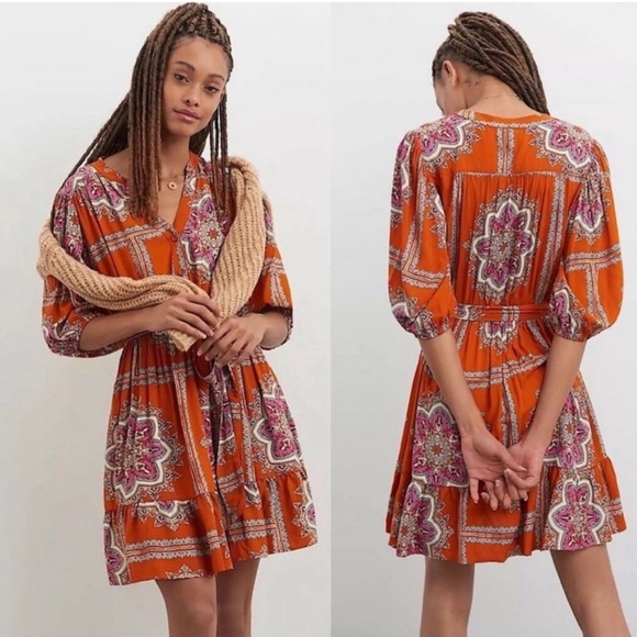 Anthropologie Dresses & Skirts - Anthropologie Porridge Isabel Paisley Puff Cottage Mini Dress